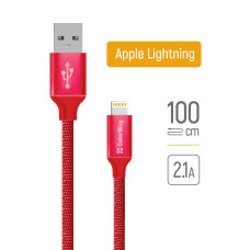 USB-кабель Apple Lightning 2.1A 1 м - червоний (CW-CBUL004-RD)