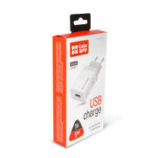 AC charger 1xUSB 5W 1.0A (CW-CHS011-WT) - white