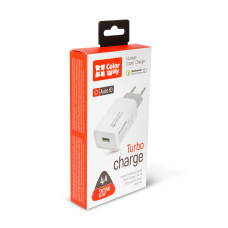 AC charger 1xUSB Huawei Super Charge/Quick Charge 3.0, 4.0A (20W), white (CW-CHS014Q-WT)