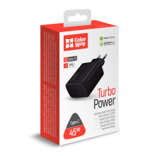 AC Charger ColorWay with Power Delivery port PPS USB Type-C, 45W, black, (CW-CHS034PD-BK)
