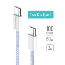 ColorWay Type-C - Зарядний пристрій PD Fast Charging 60 Вт, 3.0 А, 1 м, фіолетовий (CW-CBPDCC061-PU)
