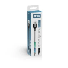 Универсальный кабель 3 в 1 (Lightning+MicroUSB+Type-C) для передачи данных/зарядки, магнитный, вращение на 540° 2,4A 1 м - черный