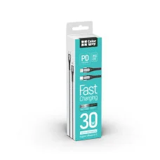 Колір Type-C - Apple Lightning (PD Fast Charging) 3.0A (30 Вт), кабель 2 м - сірий