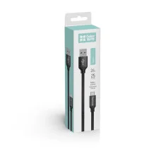 Кабель USB - Type-C 2.4A 25 см - чорний